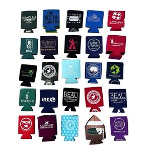 NEW Beverage Cup Can Holders Lot of 35 Preppy Logos